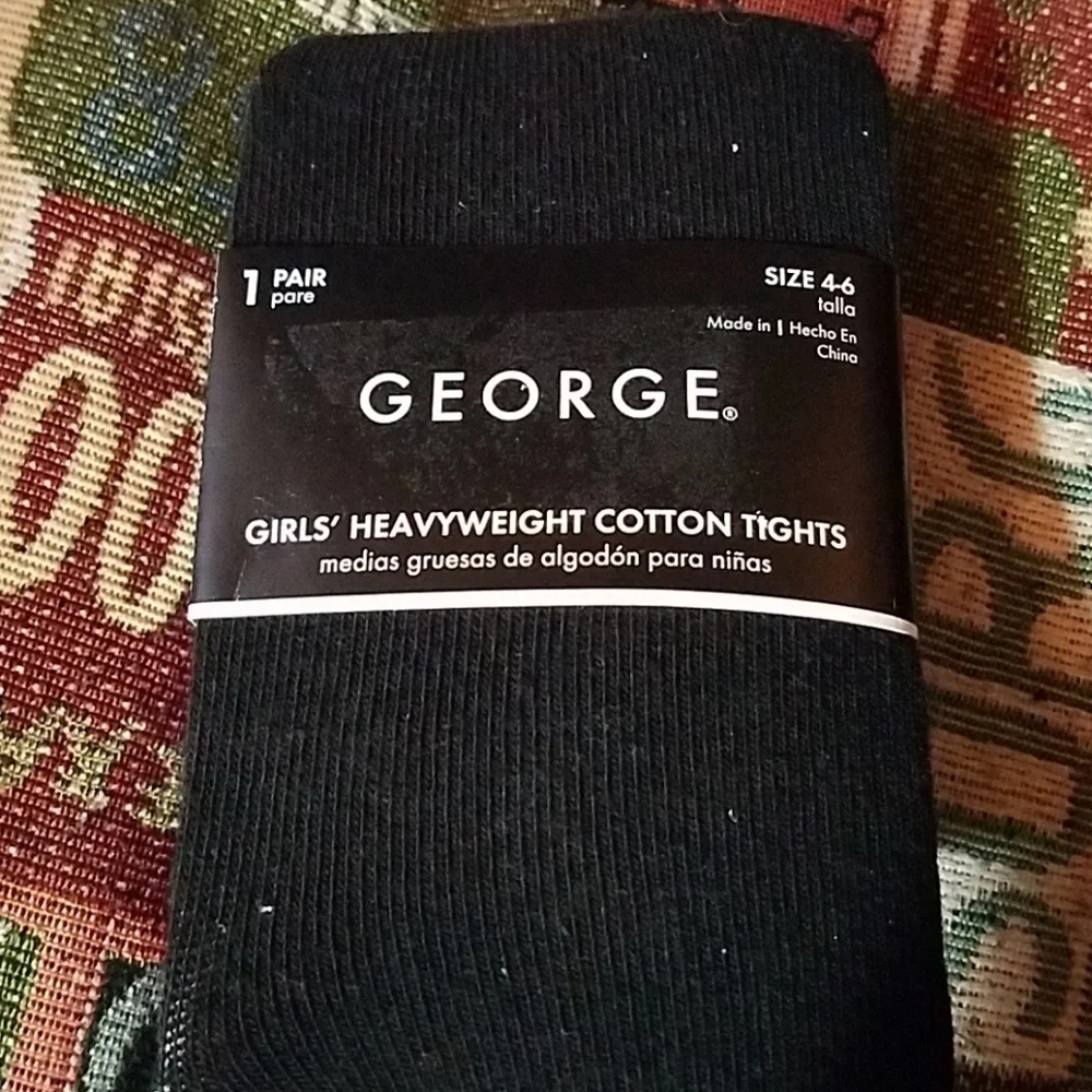 George Girls Heavyweight Cotton Tights sz 4/6